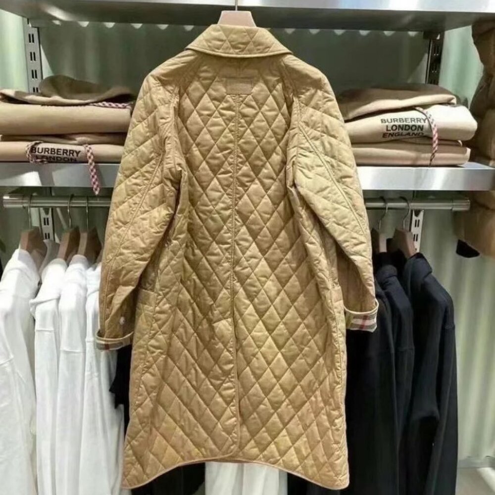NWT Burberry Tything Diamond Quilted Long Jacket - Picture 4 of 8